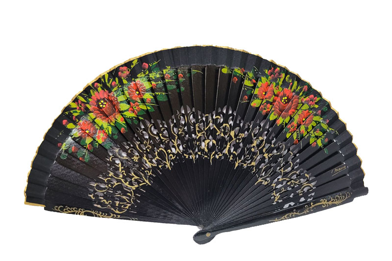 Fretwork fan painted on two faces. ref 1148